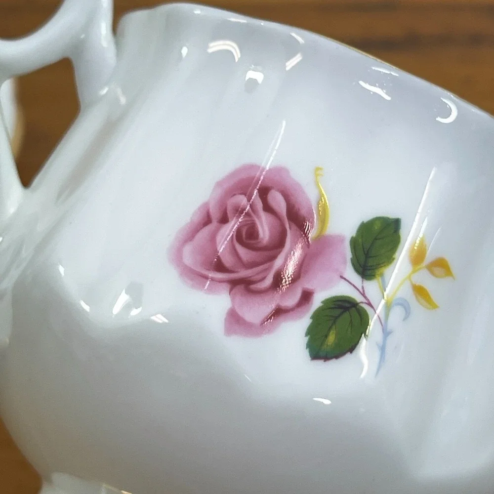 Royal Dover Bone China Cup & Saucer Pink Roses England Made Marked‎ JUNE